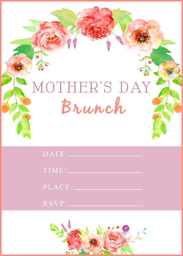 Mother's Day Brunch Free Invitation Printable
