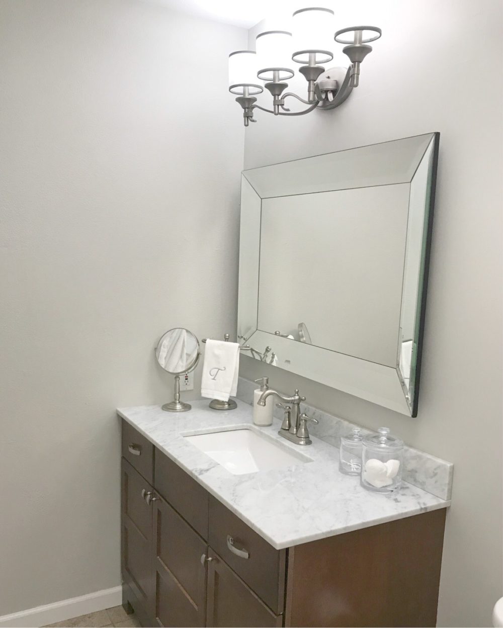Small Master Bath Ideas. Before and After - Repose Gray by Sherwin Williams - A Cup Gull of Sass