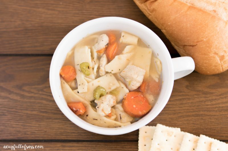 Homemade Chicken Noodle Soup in pressure cooker (instant pot) in only 7 minutes. This soup is perfect when you want a home cooked meal, don't have much time. 