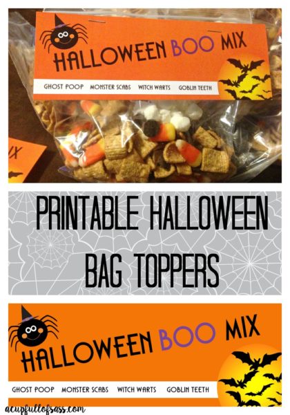 Halloween Printable Treat Bag Toppers - A Cup Full of Sass