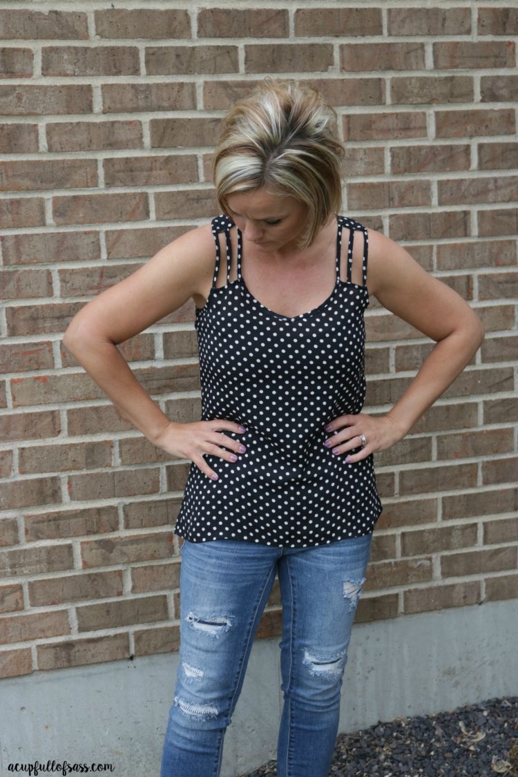 Benette Multi Strap Blouse Stitch Fix - A Cup Full of Sass
