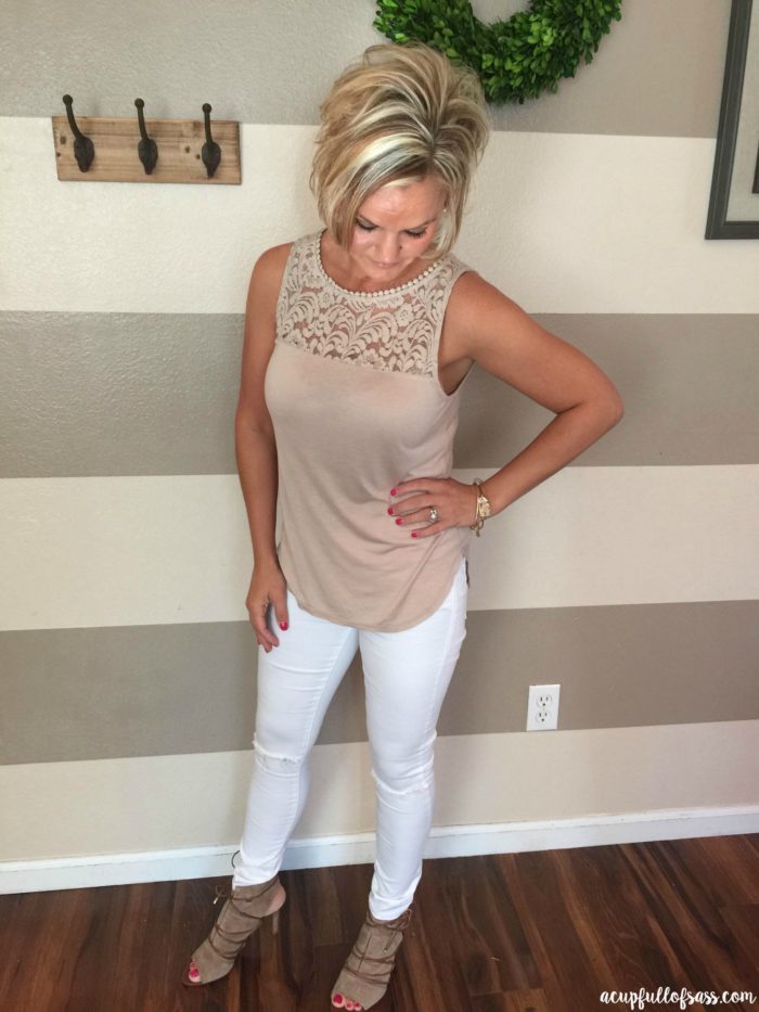 white jeans with heels