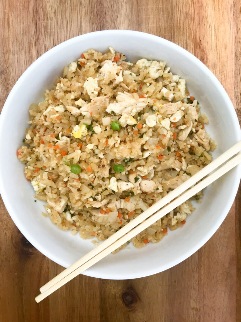 Low Carb Cauliflower Chicken Fried Rice - A Cup Full of Sass
