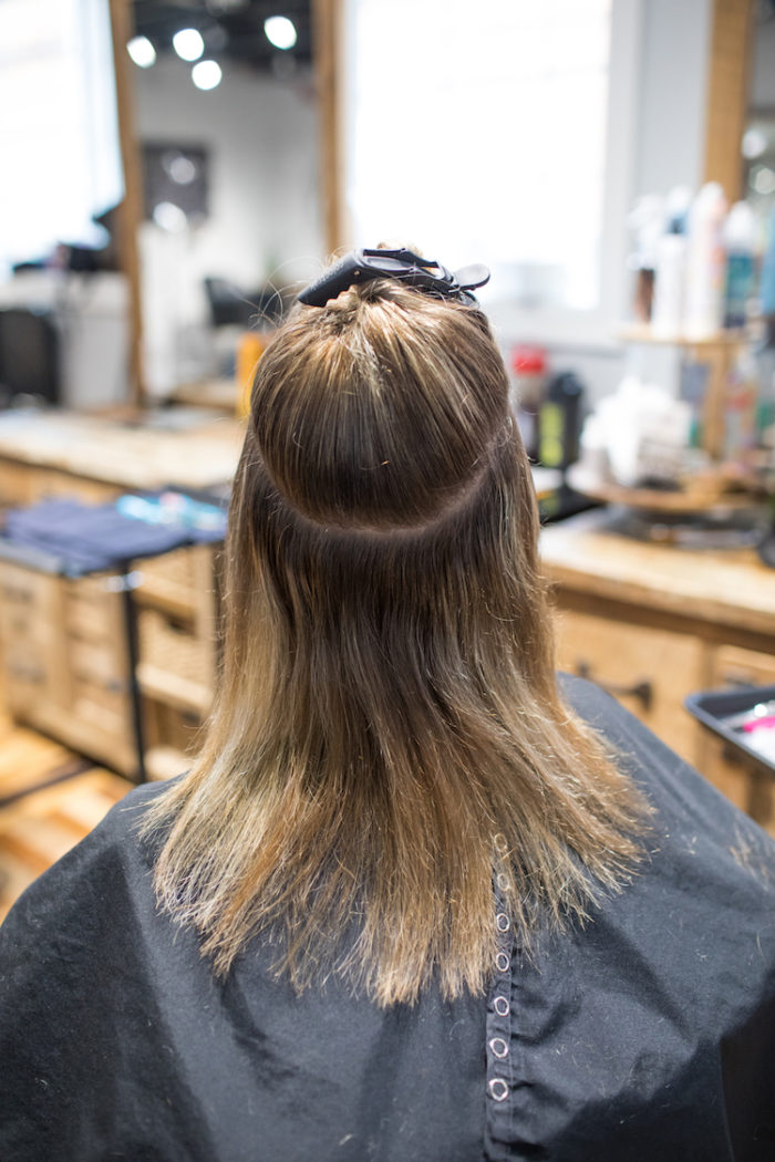 Before and After Hand Tied Hair Extensions A Cup Full of Sass