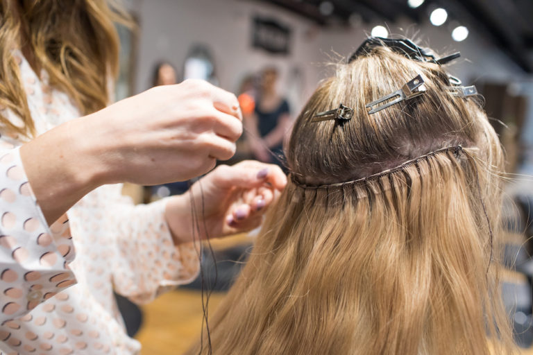 Before and After Hand Tied Hair Extensions - A Cup Full of Sass