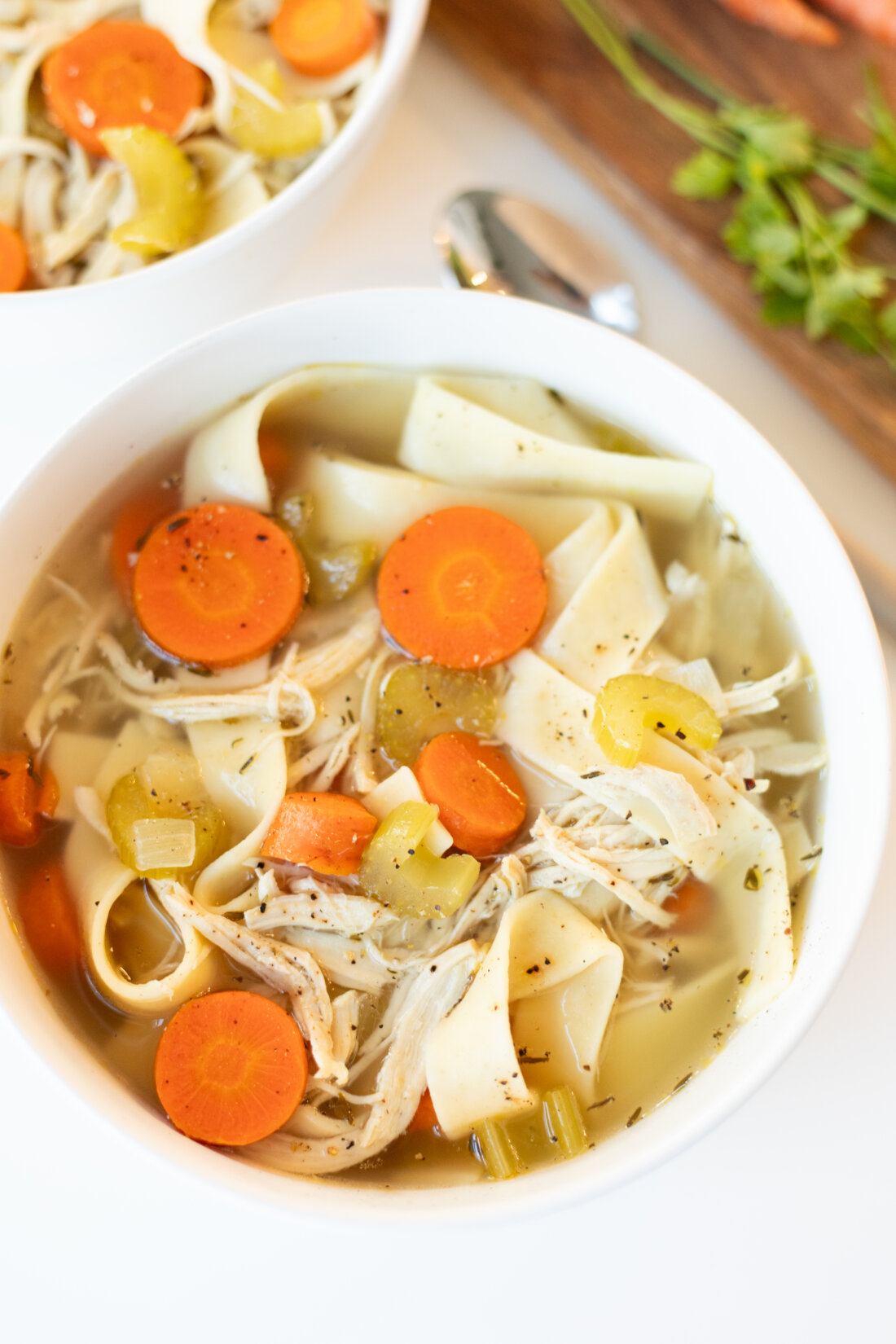 The best Chicken Noodle Soup in the crockpot